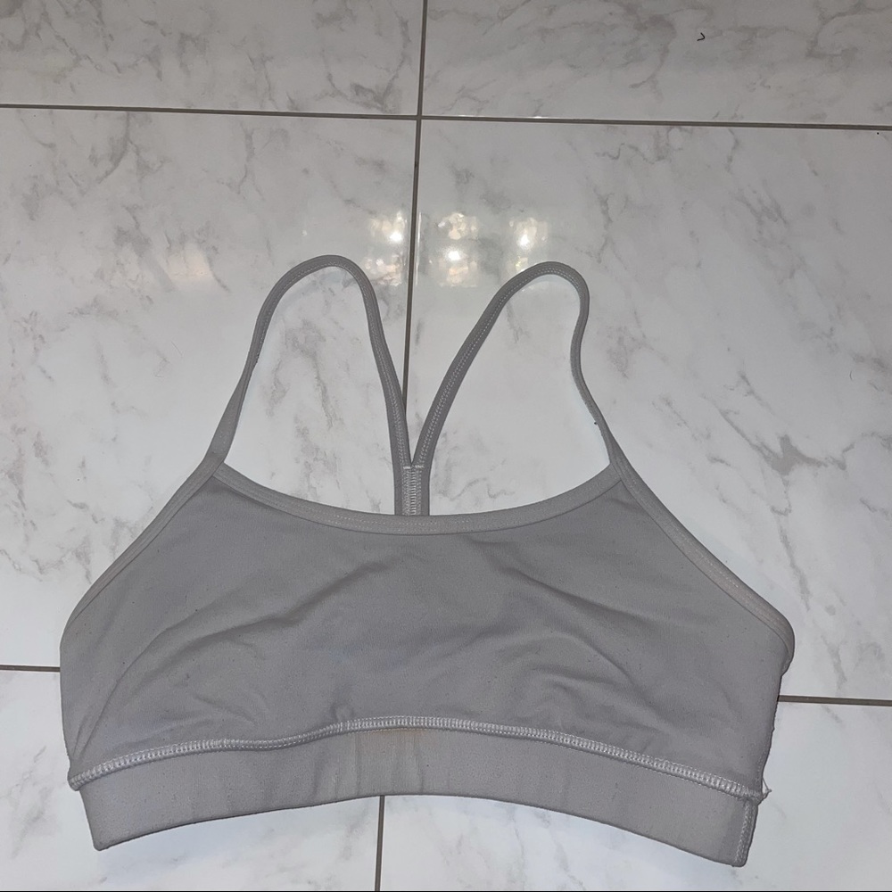 Light gray size 4 lululemon Flow Y Bra